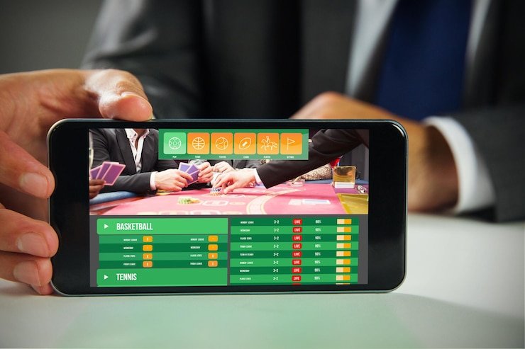 Antarmuka studio live-dealer siwatoto di aplikasi mobile menampilkan meja blackjack dengan dealer profesional